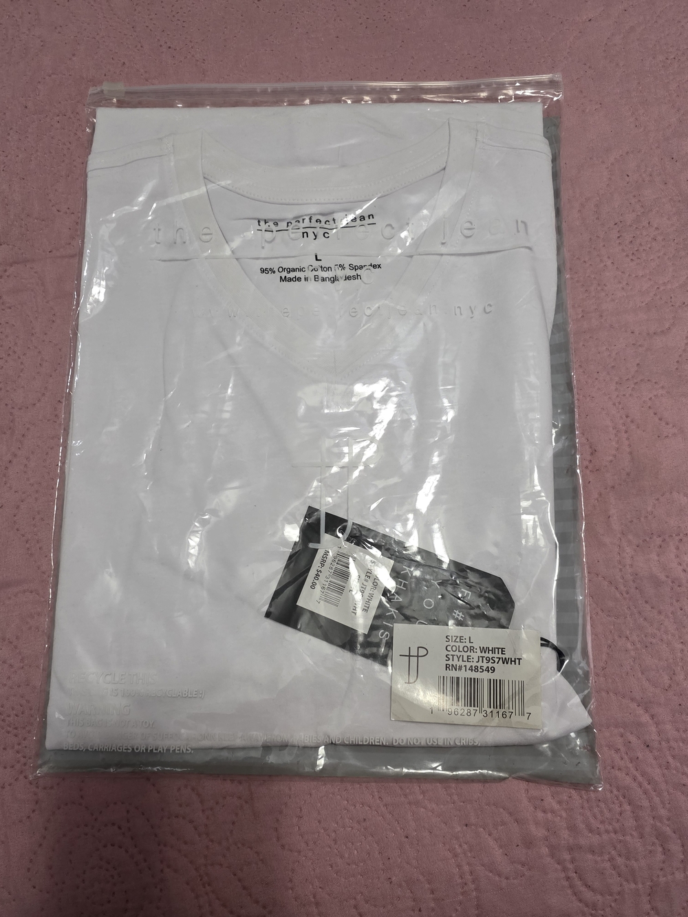 The Perfect Tees NYC Men's White V-Neck Short Sleeve Shirt